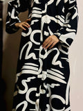 Adults Printed Abaya Front Open Style - ND 4