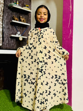 Kids Abaya Front Open Style - Sandy Butterflies