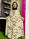 Kids Abaya Front Open Style - Sandy Butterflies