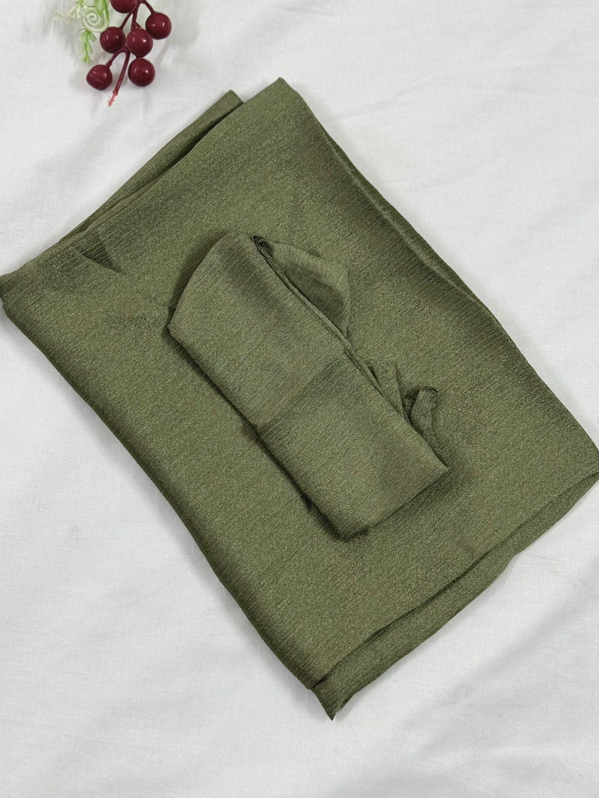 CRINKLE SILK NIQAB WITH SCARF KIT - ENGLISH GREEN