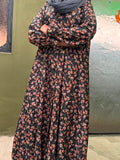 Adults Printed Lawn Abaya Front Open Style - LA 4