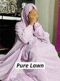 PURE LAWN NAMAZ CHADDAR WITH SLEEVES - PLAIN LIGHT PURPLE LARGE