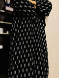 Adults Printed Abaya Front Open Style - ND 1