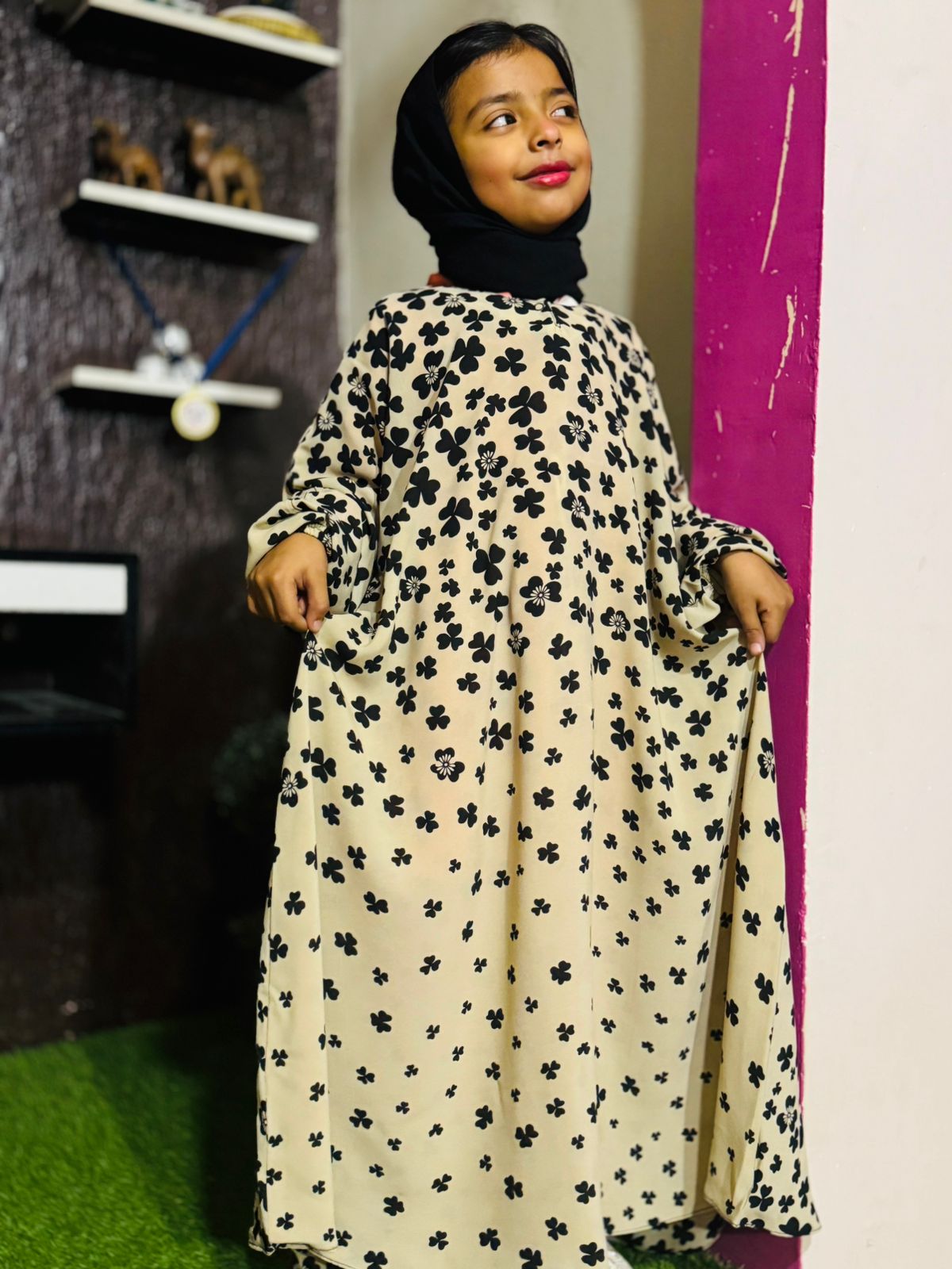Kids Abaya MAXI Style - Sandy Tri Flora