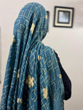 Zara Embroidery Lawn Scarf - Teal