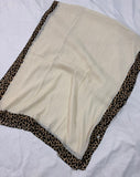 Elite Lawn Viscos Printed - Cream Cheetah Bordered