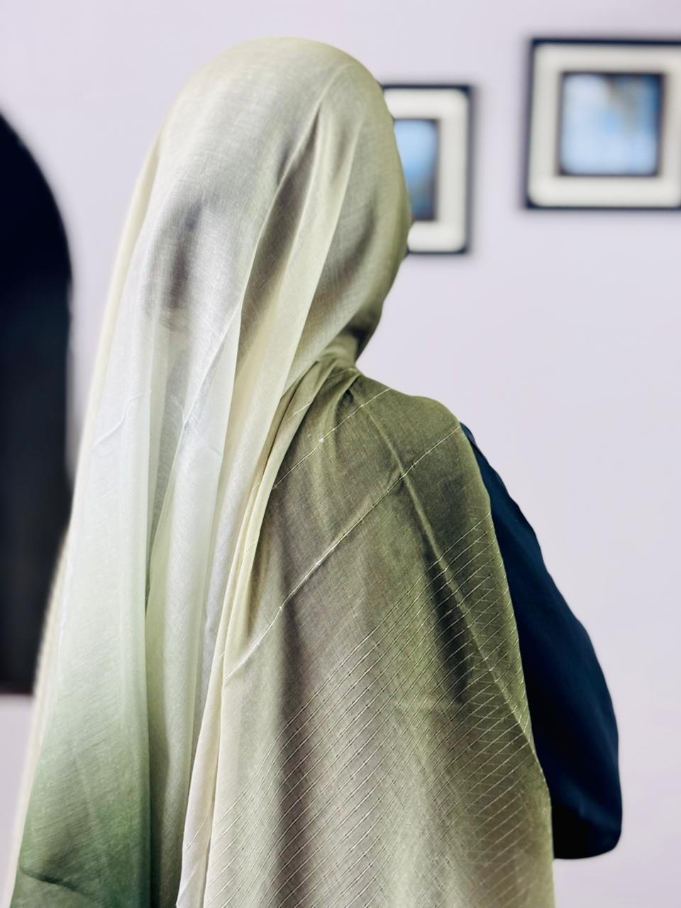 Sequins Lawn Scarf - Ombre OM2