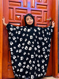 Kids Printed Kaaftan Abaya - Black Noir