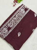 Lisa Embroidery Lawn Scarf - Maroon