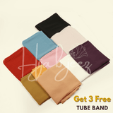 PLAIN GEORGETTE - BUNDLE OF 10 WITH 3 FREE TUBE BAND
