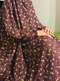 NAMAZ CHADDAR WITH FULL SLEEVES - BROWN WITH BEIGE TWIN LEAVES - LARGE