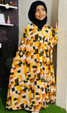 Kids Abaya Front Open Style - Crazy Checks