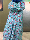 Adults Printed Lawn Abaya Front Open Style - LA 3