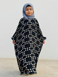 Kids Abaya MAXI Style - Midnight Polka