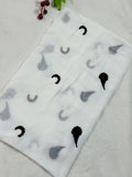Cone Embroidery Lawn Scarf - White
