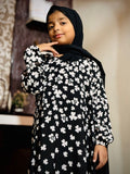 Kids Abaya MAXI Style - Flora in Black
