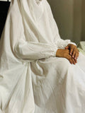 PURE LAWN NAMAZ CHADDAR WITH SLEEVES N NIQAB - PLAIN WHITE LARGE