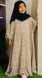 Kids Abaya Front Open Style - Multi Tulips