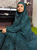 KIDS NAMAZ CHADDAR WITH FULL SLEEVES - ZOYA GREEN 8 to 11 Years