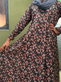 Adults Printed Lawn Abaya Front Open Style - LA 4