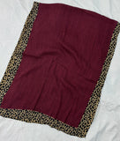 Elite Lawn Viscos Printed - Velvet Maroon Cheetah Bordered