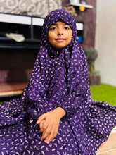 KIDS NAMAZ CHADDAR WITH FULL SLEEVES - ZOYA PURPLE 5 to 7 Years