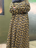 Adults Printed Lawn Abaya Front Open Style - LA 2