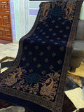 Royal Velvet Block Print Shawl - Blue