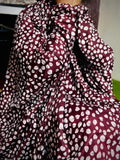 ADULTS NAMAZ CHADDAR WITH SLEEVES N NIQAB- WINTER LEAF MAROON - STANDARD SIZE