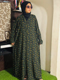 XXL Kids Abaya Front Open Style - Green Vibes