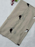 Cone Embroidery Lawn Scarf - Dull Khaki