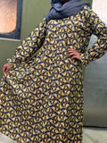 Adults Printed Lawn Abaya Front Open Style - LA 2