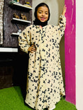 Kids Abaya Front Open Style - Sandy Butterflies