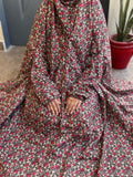 NAMAZ CHADDAR WITH SLEEVES N NIQAB - CURLY MAROON MIX LARGE