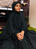 KIDS NAMAZ CHADDAR WITH FULL SLEEVES - ZOYA BLACK (12 to 14 Years)