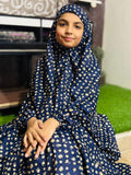 KIDS NAMAZ CHADDAR WITH FULL SLEEVES - BLUE SPRING FLORAL 8 to 11 Years