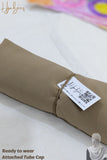 Georgette Hijab with attached Tube Cap - Cream Coffee