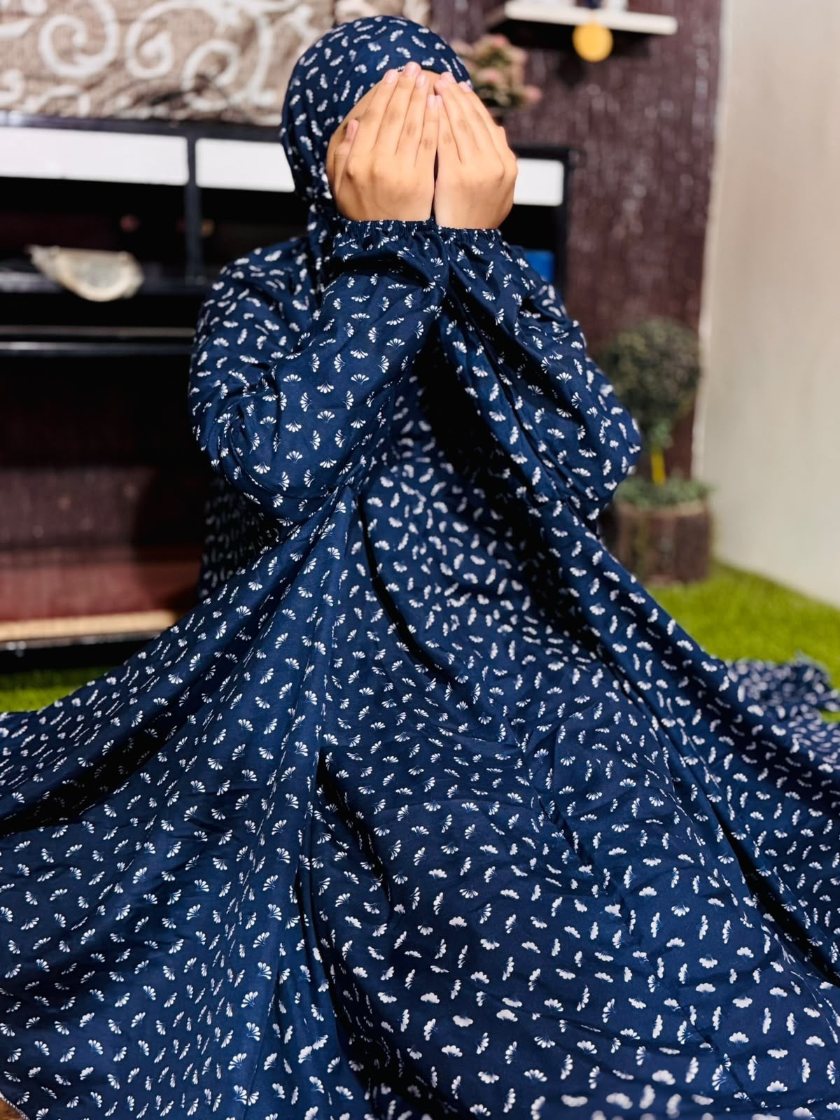 NAMAZ CHADDAR WITH SLEEVES N NIQAB - ZOYA BLUE x XL