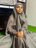 KIDS NAMAZ CHADDAR WITH FULL SLEEVES - GREYISH GALAXY 8 to 11 Years