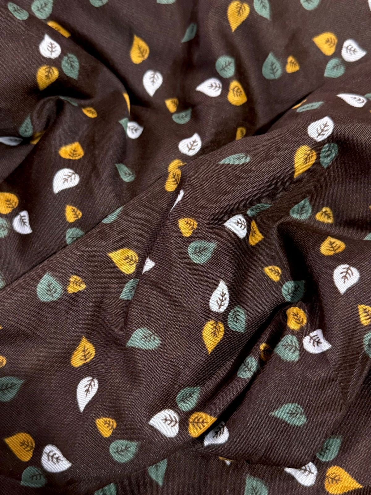 NAMAZ CHADDAR WITH SLEEVES N NIQAB - MULTI LEAVES BROWN - LARGE