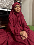 KIDS NAMAZ CHADDAR WITH FULL SLEEVES - PLAIN MAROON 12 to 14 Years