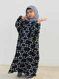 Kids Abaya MAXI Style - Midnight Polka