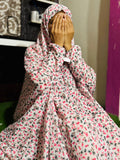 NAMAZ CHADDAR WITH SLEEVES N NIQAB - GREY N FUCHSIA FLORALS x XL