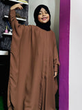 Kids Kaaftan Abaya Front Open Style - Brown