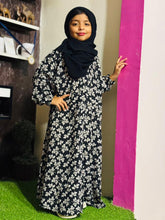 Kids Abaya Front Open Style - Autumn Leaf