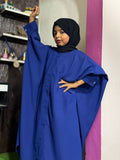 Kids Kaaftan Abaya Front Open Style - Royal Blue