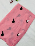 Cone Embroidery Lawn Scarf - Daisy Pink