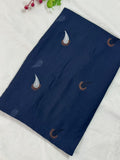 Cone Embroidery Lawn Scarf - Navy