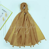 PLAIN LAWN TASSELS - CAMEL GOLD