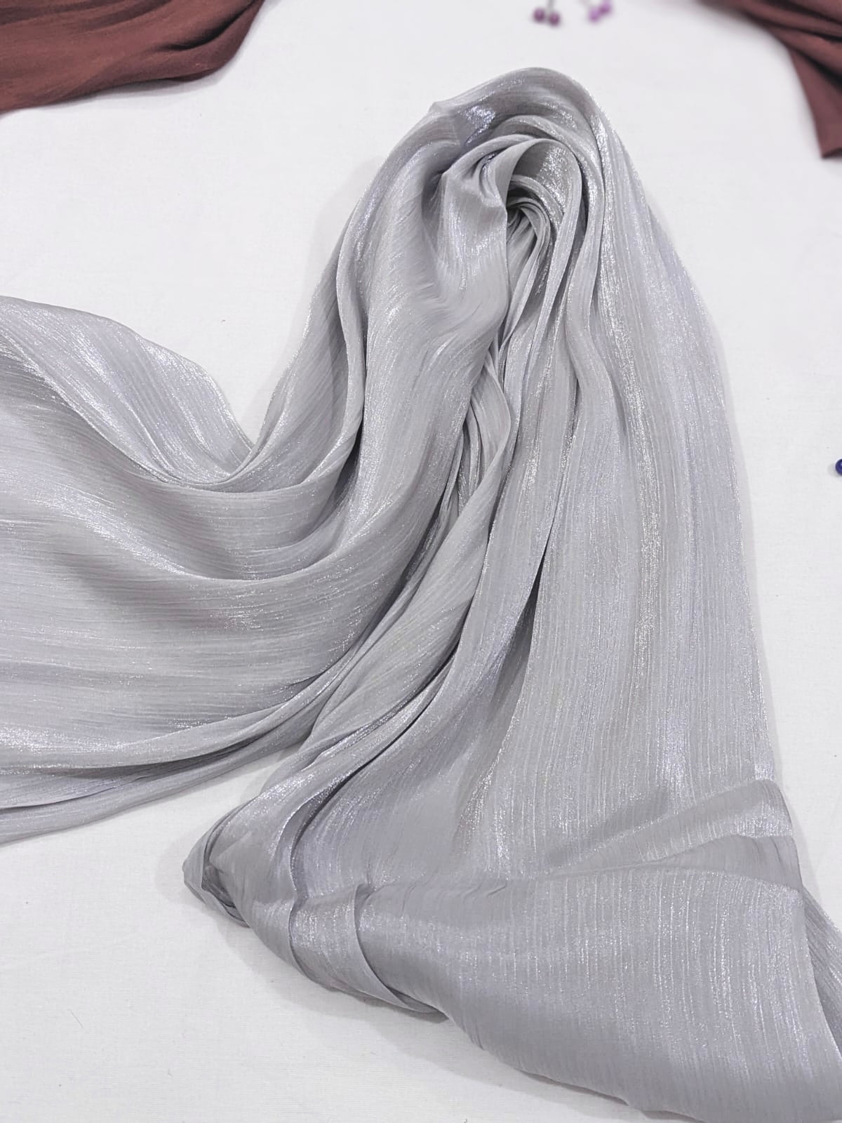 LUXURY ORGANZA SILK - PEARLY SILVER